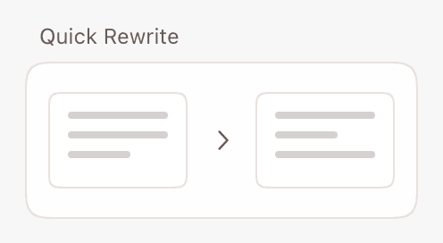 The Quick Rewrite panel in the documents list sidebar
