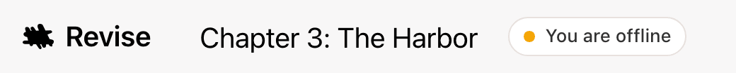 The editor header with a You are offline status next to the document title