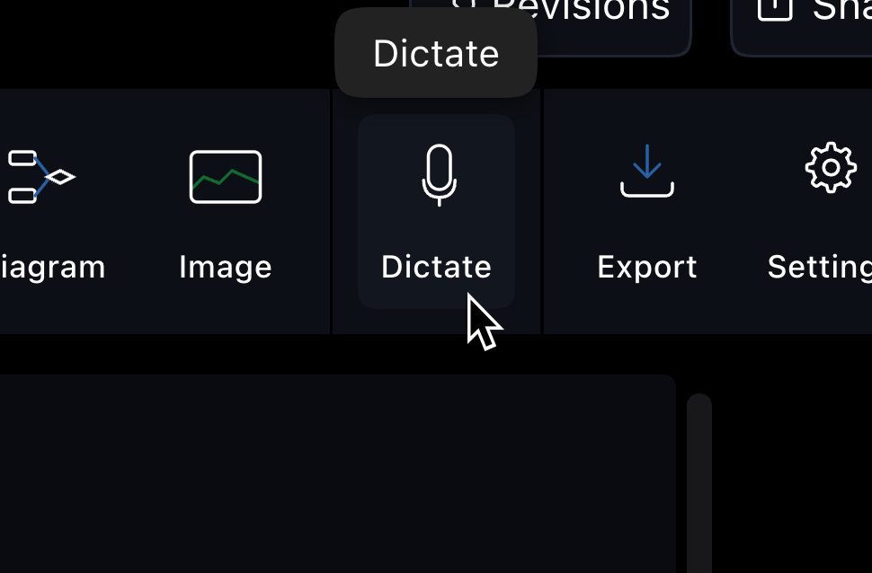 Dictation button